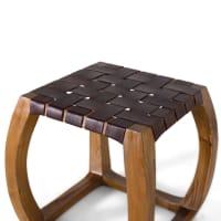 Tabouret bois massif artisanal | Suar naturel | Simple Crush