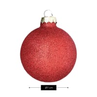 Boules De Noël En Verre Mat Rouge Flamme 7cm - Lot De 8