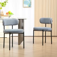 ANGEL CERDA Chaise rembourrée en tissu avec pieds en acier blanc
