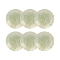 Lot de 6 assiettes creuses en porcelaine verte 21cm-Natura