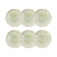 Lot de 6 assiettes à dessert en porcelaine verte 20cm-Natura