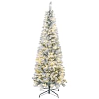 HOMCOM Albero Di Natale Artificiale Innevato 120 Cm Con 328 Rami, Pigne E Vaso - Verde