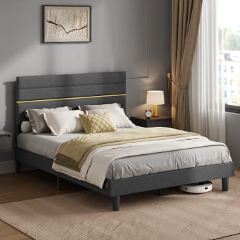 Mazey - Lit double convient pour un matelas de 140x190