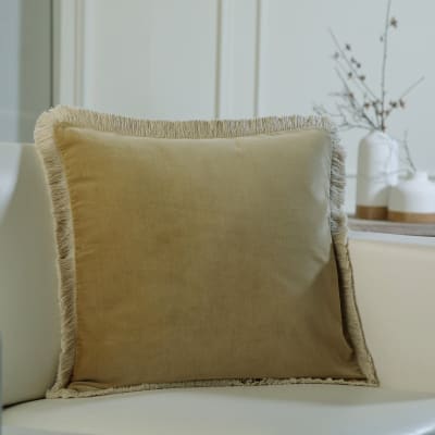 Lieson Fodera Cuscino 50x50 – Motivo Foglia Arancione Giallo Nero Grigio, Poliestere, Cerniera Invisibile, Solo Federa