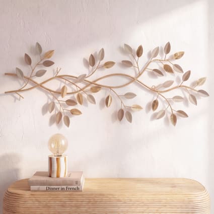 Déco murale branchage en acier doré 37x85 Livia - Maisons du Monde