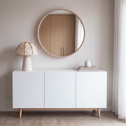Miroir rond avec baguette asymétrique Ø70 cm Gabriel Maisons du Monde