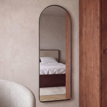 Miroir arche en acier noir 40x120 cm Lisa Maisons du Monde