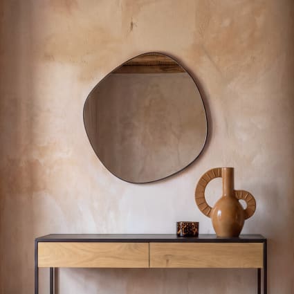 Miroir organique en acier noir 80x75 cm Allan Maisons du Monde