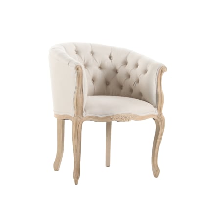 Chaise médaillon capitonnée chêne gris 50x97x50cm Chaise médaillon capitonnée chêne gris 50x97x50cm