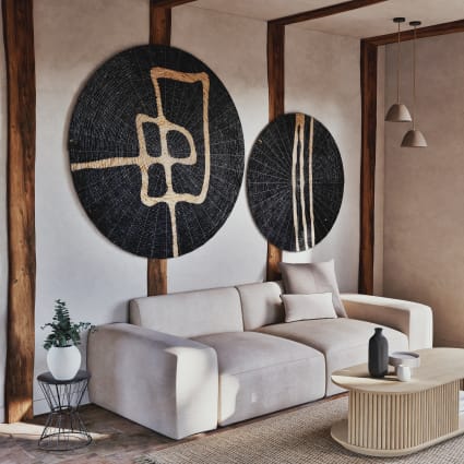 Canapé 2/3 places en tissu côtelé beige Apache Maisons du Monde