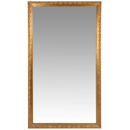 Grand miroir rectangulaire à moulures dorées 120x210