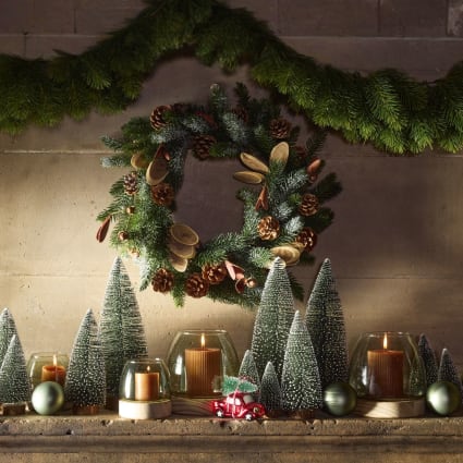 Couronne De Noël Artificielle 100 Cm - Vert Sapin - Pour Porte, Cheminée, Décoration D'intérieur Et Extérieur
