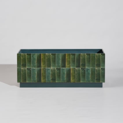 Jardinière en fer forgé imprimé zellige vert