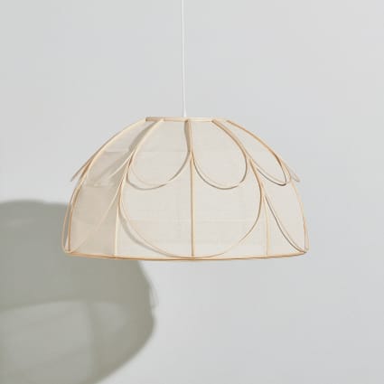 Suspension dôme en polyester recyclé crème Oroya | Maisons du Monde