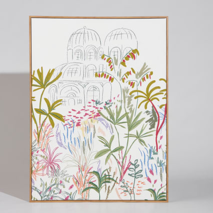 Déco murale lamelles et coton tressé marron, bleu et beige 77x97 Bameza | Maisons du Monde