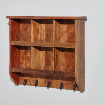 FUIN Scala Decorativa In Legno 147 Cm – Grigio Rustico – Portacoperte E Asciugamani Per Bagno E Soggiorno