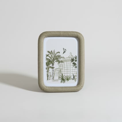 Cadre photo torsadé en résine vert kaki 13x19