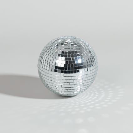 Statuette boule disco argentée H10