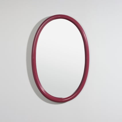 Miroir ovale bordeaux 46x70