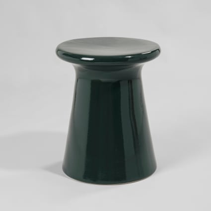 Bout de canapé en céramique verte