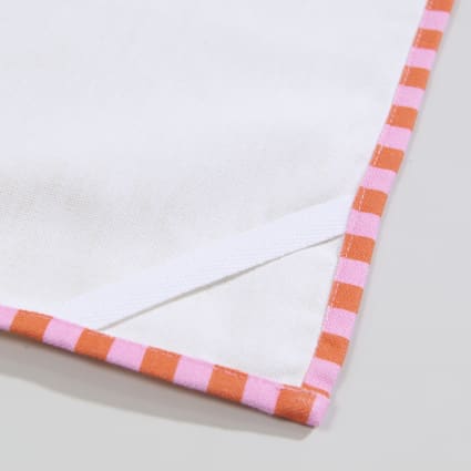 Strofinaccio in cotone giallo con stampa e bordo multicolore 50x70 cm Fantina | Maisons du Monde
