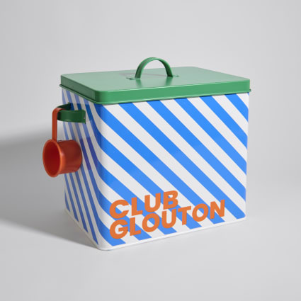 Boîte à croquettes en acier multicolore Club Glouton | Maisons du Monde