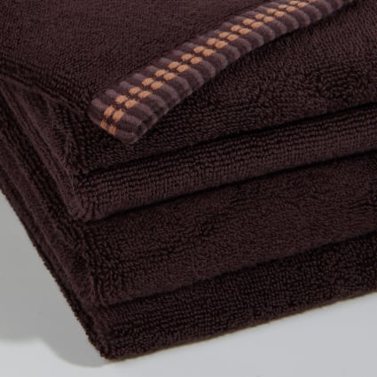 Lot De 2 Grands Draps De Bain 100% Coton Égyptien 75x150cm 500g/m² - Marron Chocolat