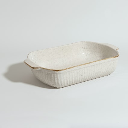 Beige Steingut-Auflaufform Rea