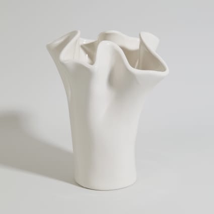 Corolle - Vase en grès blanc cassé H29