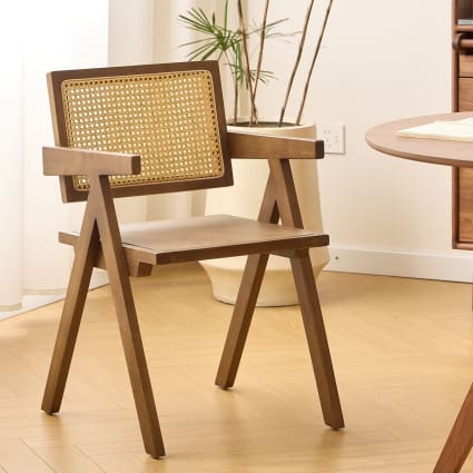 KAIHAOWIN Chaise Pliante En Bois Avec Coussin Rotin - Chaise Jardin Salle à Manger Aucun Assemblage - Pliante Pour Camping Salon