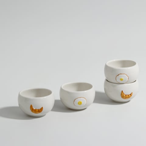 4x Gekleurde eierdopjes met hartje 6 x 5 cm | Fun en Feest