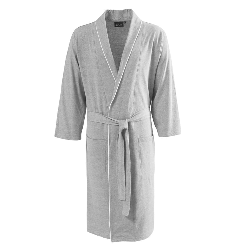 Robe de chambre chambray mixte gris perle L Sasha | Maisons du Monde