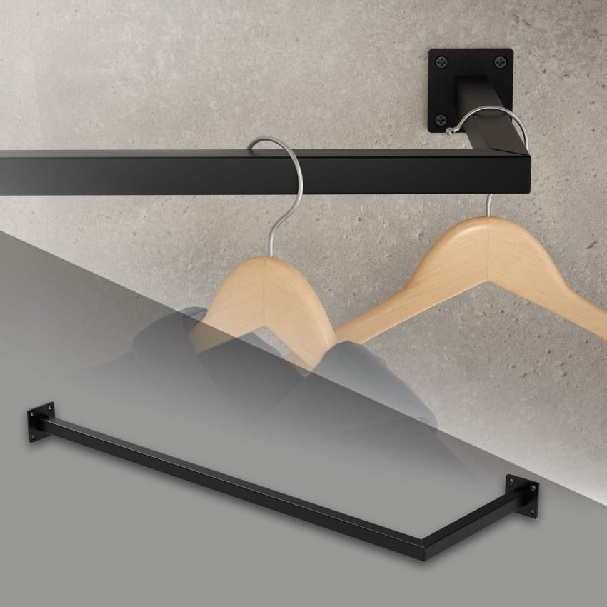 Appendiabiti da parete appendiabiti da muro legno attaccapanni a muro pannello appendiabiti moderno nero pietra 426 - ingresso - 105 x 34 cm | Leroy Merlin