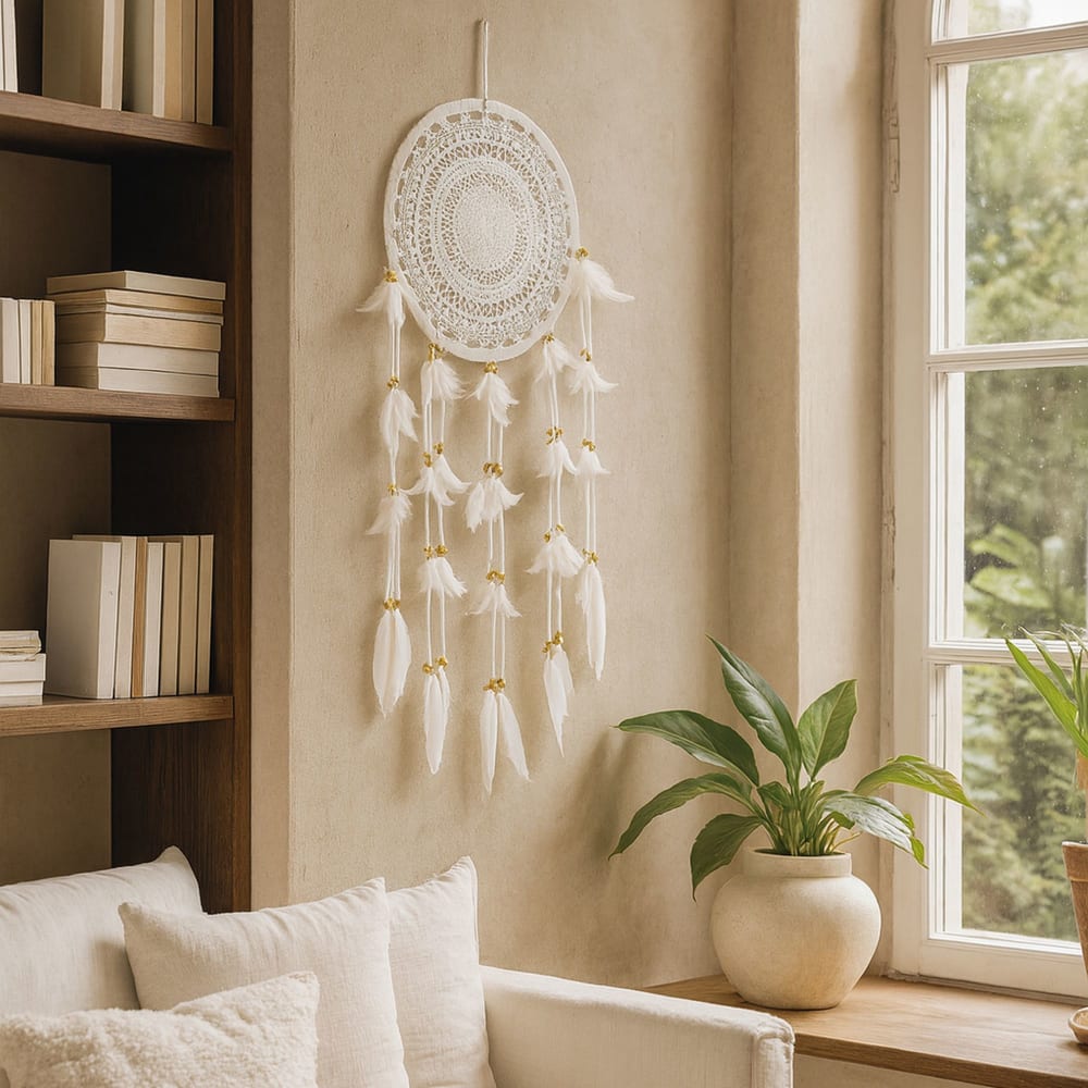 Tableau Décoratif Attrape-rêve Avec Plumes - Maisons Du Monde, Bois, 40x30 Cm, Neuf