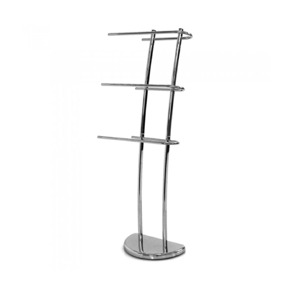 Porte-Serviettes Sur Pied 3 Bras Chromé – UNIMASA 65,5 × 22,8 × 90,5 Cm, Design Élégant Salle De Bain