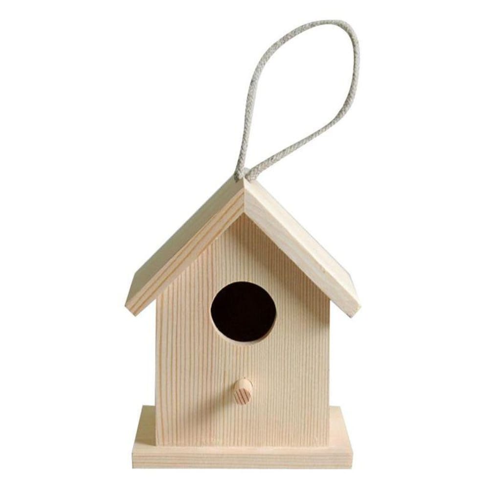 Confezione 4 Casette Per Uccelli In Legno Non Dipinte | Mini Nido Da Appendere Per Esterno | Decora E Personalizza Con Bambini E Adulti