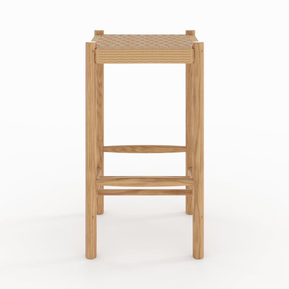 Tabouret pour îlot central 65 cm en tressage et bois