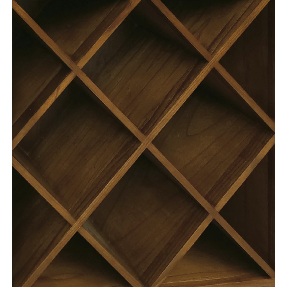 Portabottiglie Da Pavimento In Legno Rustico - Contiene 30 Bottiglie E 12 Bicchieri, Misure L69 X P24 X H116 Cm