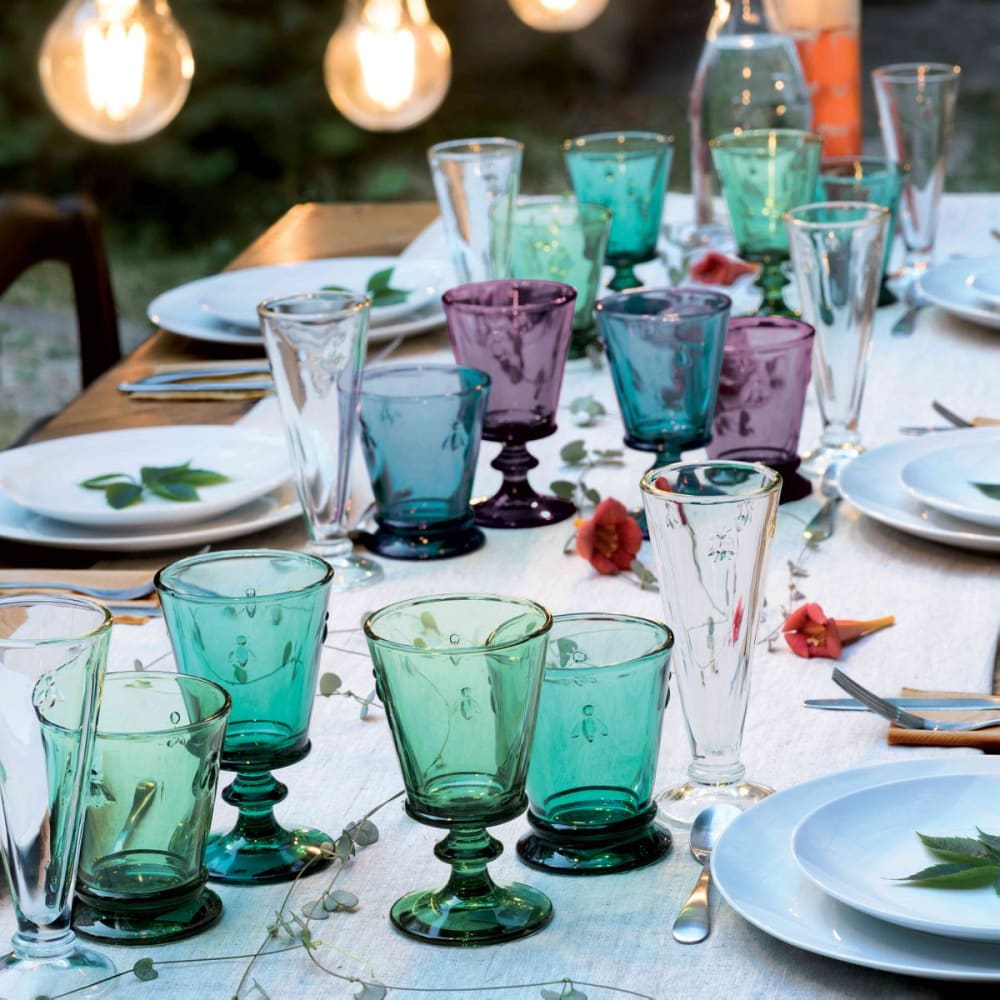 Lot De 4 Verres à Cocktail Vintage Flamenco Tropical – Belle Coupe 300 Ml, Motifs Feuilles, Style Tropical Chic Pour Mojito, Margarita & Plus