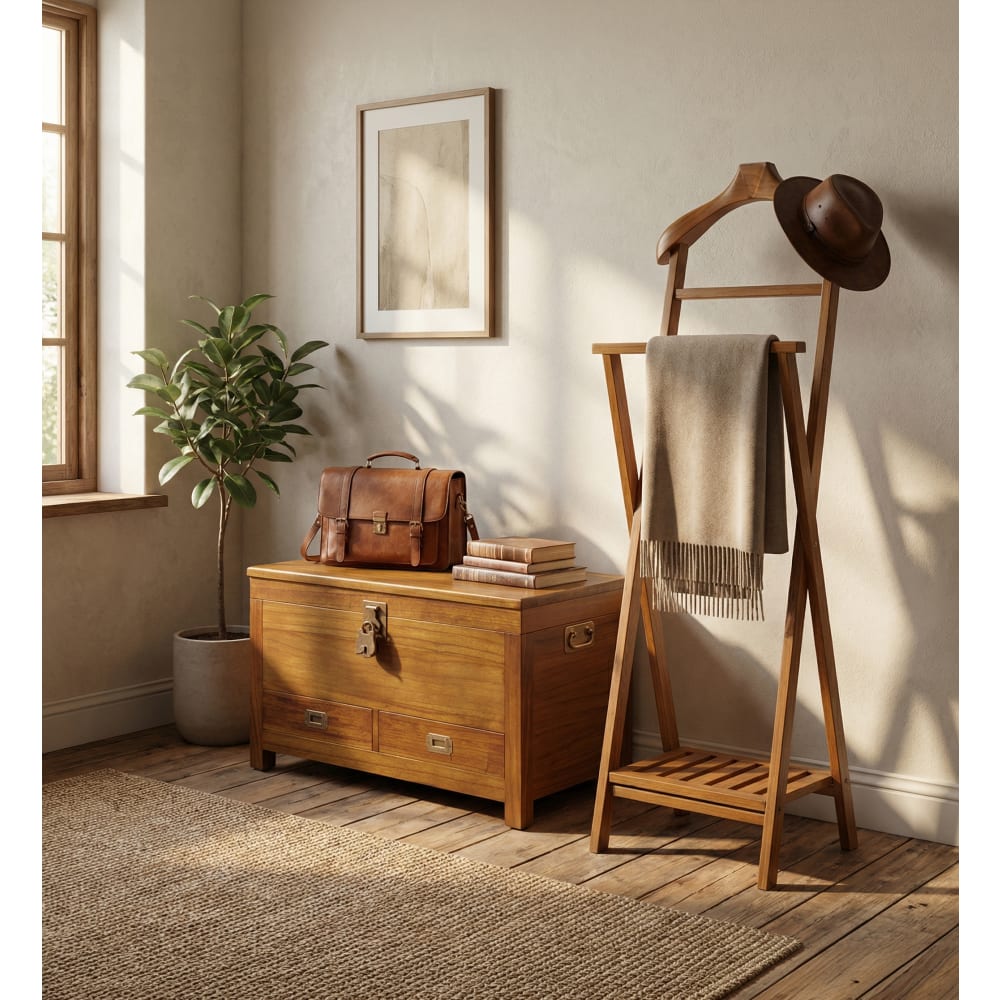 Herrendiener aus Holz, braun Star