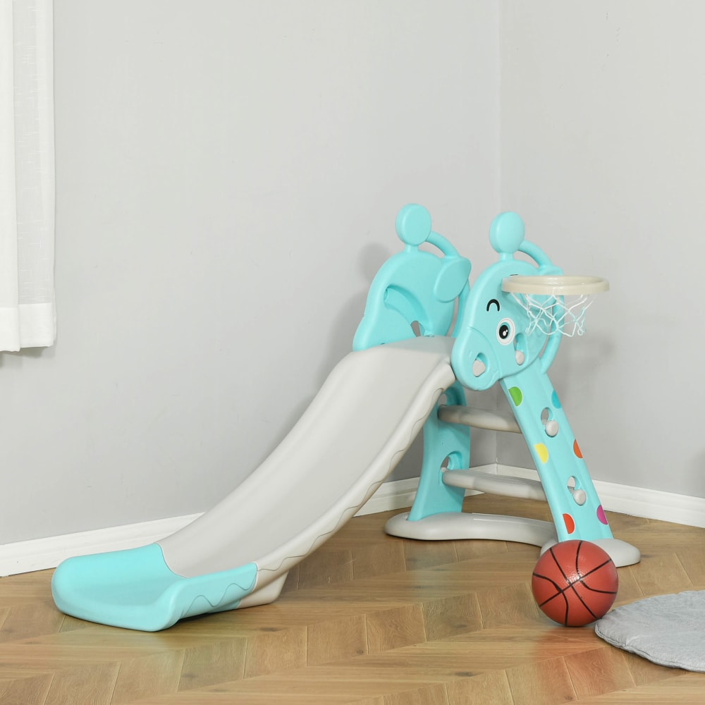 Toboggan pliant intérieur extérieur avec panier de basket-ball - Rose - Jeux - Jouets
