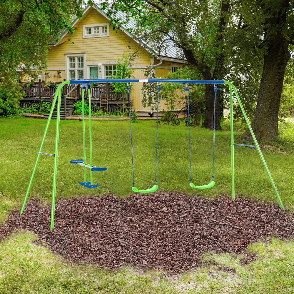 Axi Set De Balançoire En Métal En Anthracite & Crème | Balançoire 2 Agrès / Places & Filet À Grimper | Portique Avec Balançoire De Jardin / Extérieur | Leroy Merlin Axi Set De Balançoire En Métal En Anthracite & Crème | Balançoire 2 Agrès / Places & Filet À Grimper | Portique Avec Balançoire De Jardin / Extérieur | Leroy Merlin