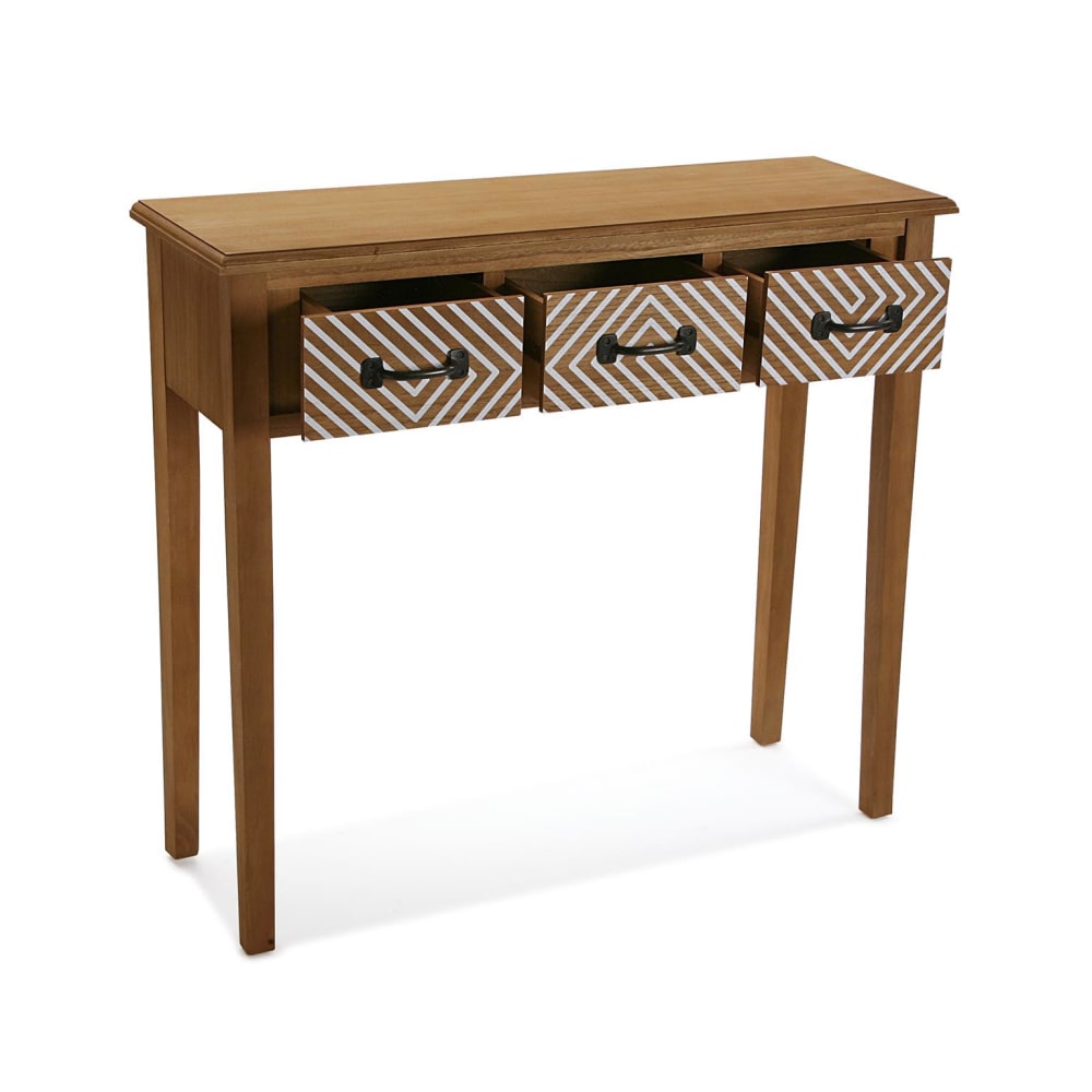 Tavolo Consolle Mexin Con Cassetto E 3 Ripiani - Ingresso, Soggiorno, Stile Industriale, 119 Cm, Marrone Rustico - 4