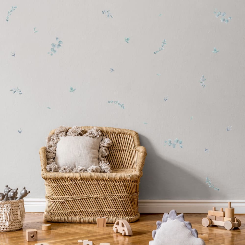 SPORTARC Stickers Muraux Chambre Feuilles D'Eucalyptus - Décoration Murale Naturelle 2pcs