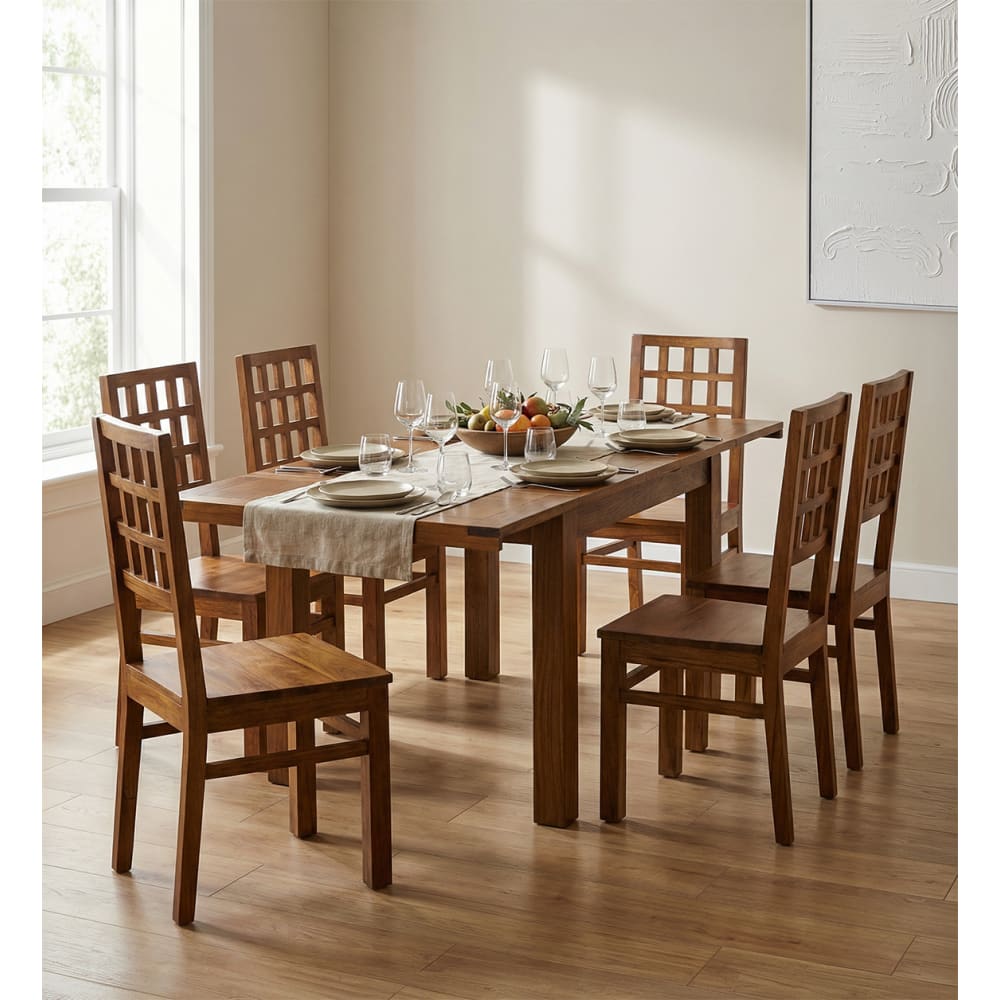 Zinus Jen Table à Manger 120x75x74 Cm Bois Massif Marron - Table Cuisine Compacte