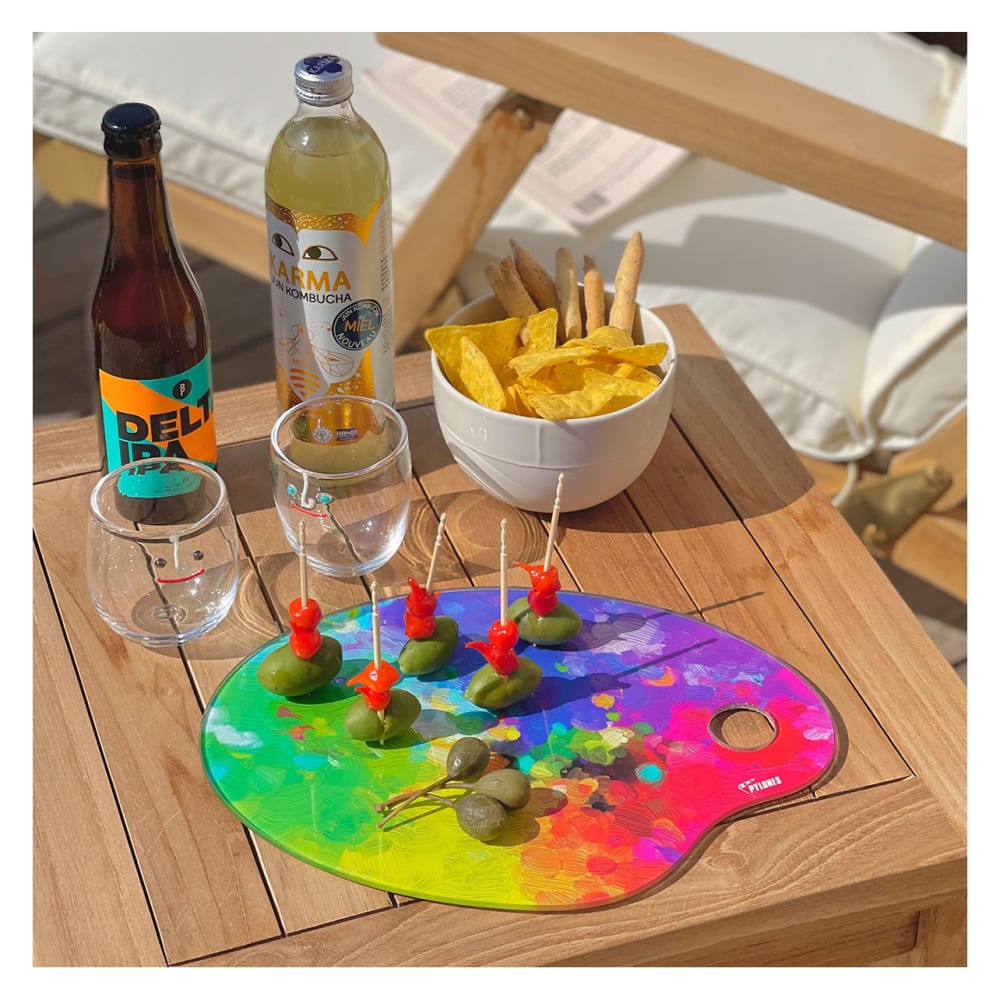 Planche à Découper Guy Harvey Verre Trempé – 12x16 – Motif Bass à Grande Bouche