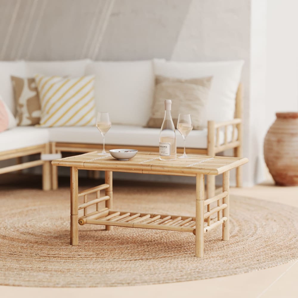 vidaXL Table de Jardin Pliable 110x55x75 cm Bambou, Table de Jardin en Bambou, Table de Patio, Meuble d’extérieur, Table d’extérieur, Meuble de Jardin