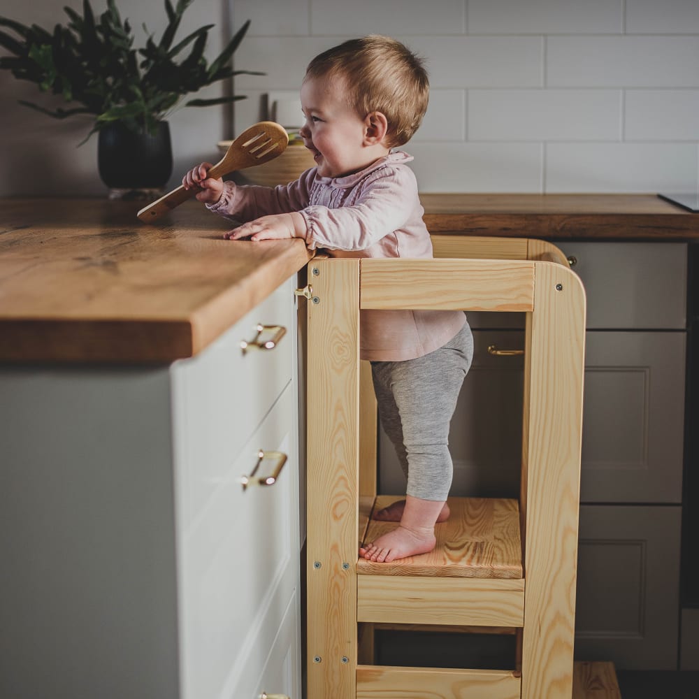 Tour D’Observation Montessori Enfant - Tour Apprentissage Bois Naturel Avec Ou Sans Tableau
