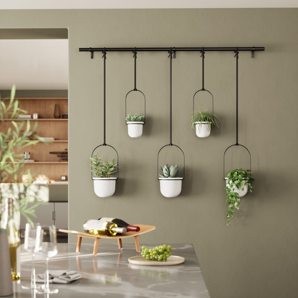 Pot De Fleurs Métal à Suspendre Blanc - Décoration Balcon Et Intérieur