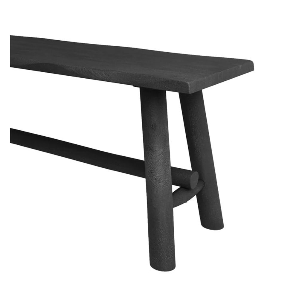 Schwarze Bank aus Mangoholz 145 cm Toxis